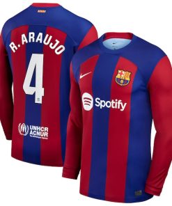 Ronald Araujo Barcelona Nike 2023/24 Home Replica Long Sleeve Jersey - Royal