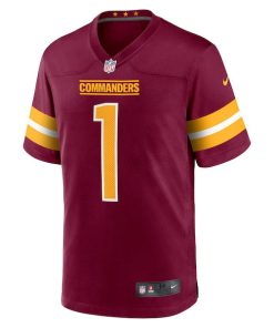 Alternative view of Number 1 Groom Washington Commanders Nike Game Jersey - Burgundy