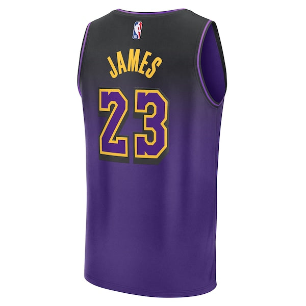LeBron James Los Angeles Lakers Youth 2024/25 Fast Break Player Jersey - City Edition - Purple - Image 3