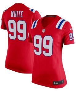 Keion White New England Patriots Nike Women's Alternate Team Game Jersey - Red/Navy/White