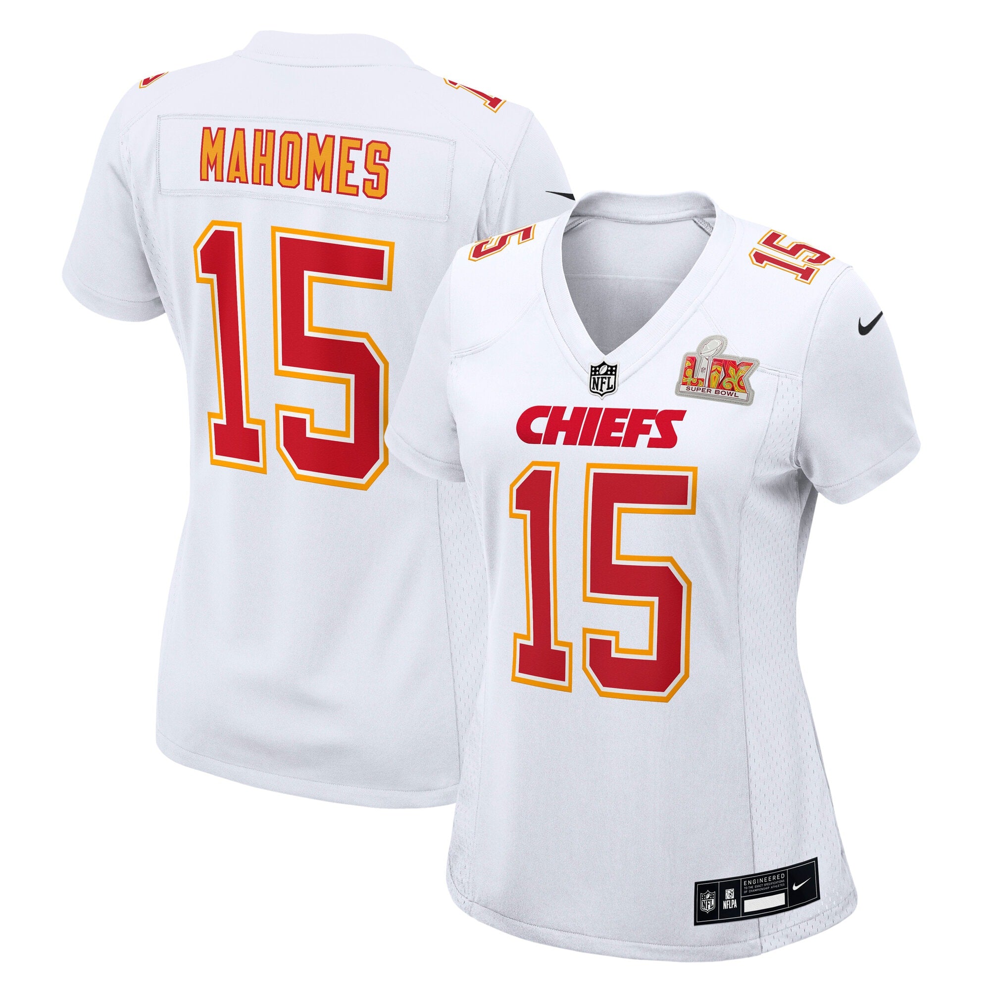 Patrick Mahomes Kansas City Chiefs Nike Women's Super Bowl LIX Fashion Game Jersey - Carbon Black/White - Image 7