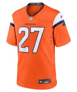 Alternative view of Damarri Mathis Denver Broncos Nike Team Game Jersey -  Orange