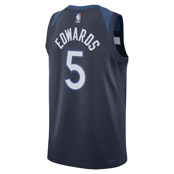 Anthony Edwards Minnesota Timberwolves Nike Unisex Swingman Jersey - Icon Edition - Navy - Image 4