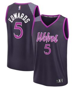 Anthony Edwards Minnesota Timberwolves  Youth 2025/26 City Edition Fast Break Jersey - Purple