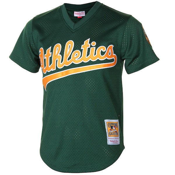 Rickey Henderson Oakland Athletics 1998 Cooperstown Mesh Batting Practice Jersey - Green - Image 2