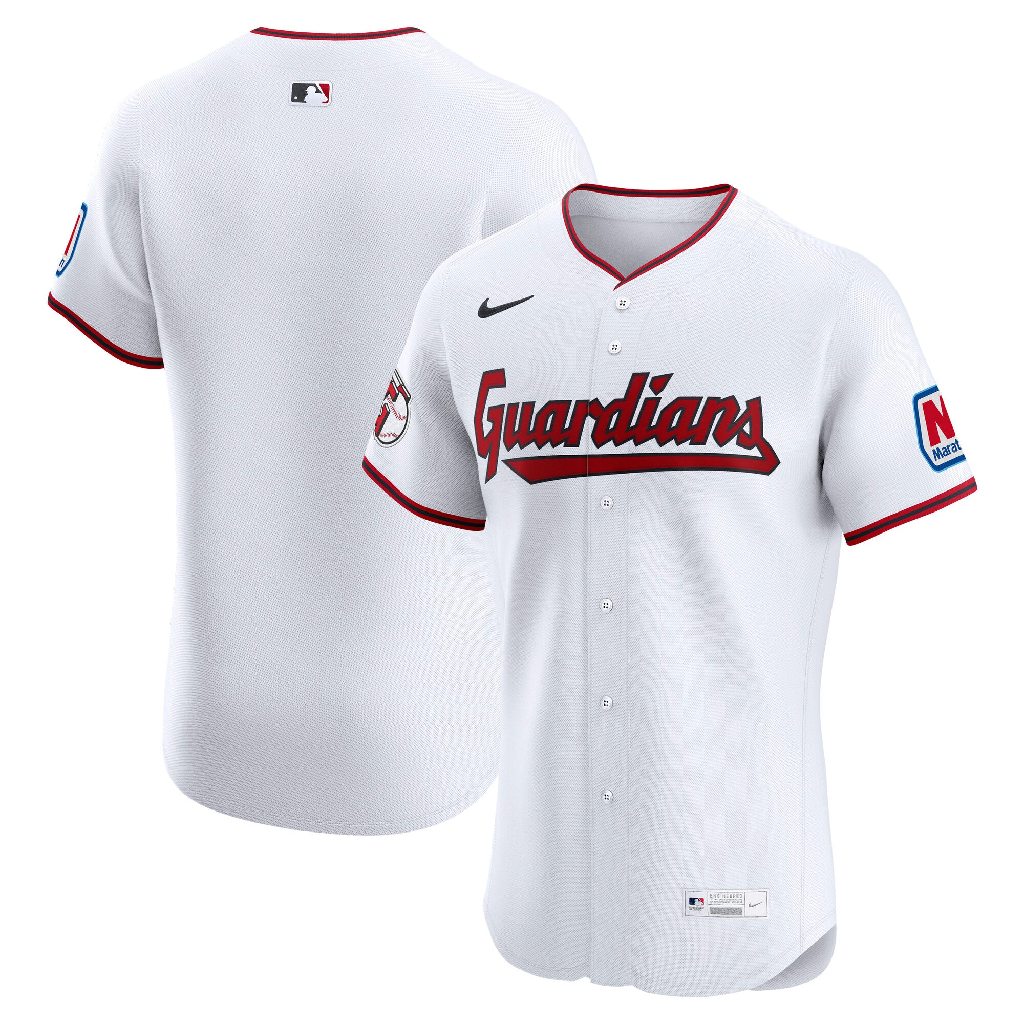 Cleveland Guardians Nike Alternate Elite Jersey - Red/White - Image 3