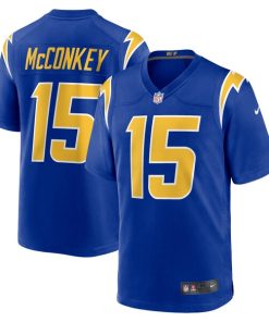 Alternative view of Ladd McConkey Los Angeles Chargers Nike Alternate Game Jersey -  Royal/Navy/White