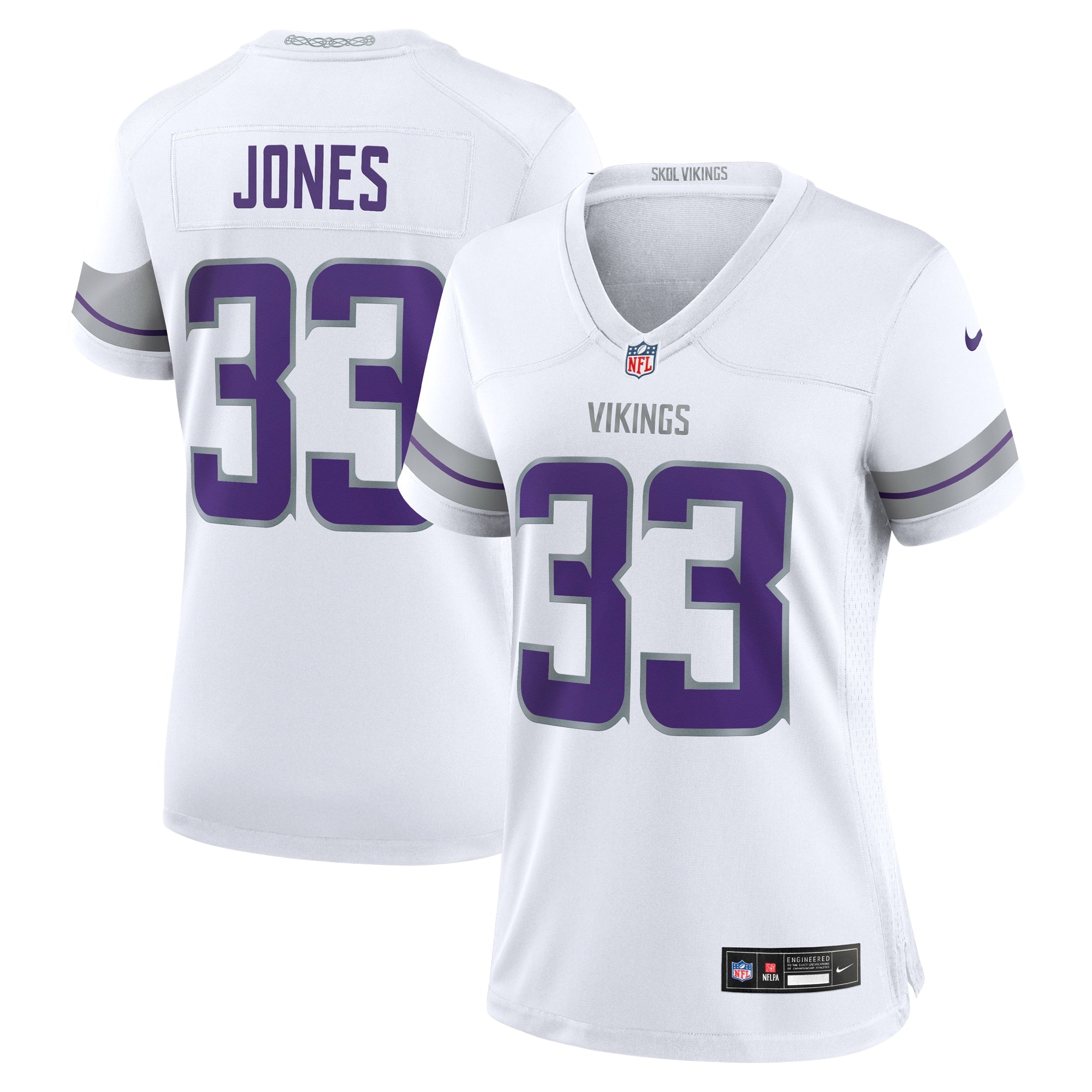 Aaron Jones Minnesota Vikings Nike Women's Game Jersey - Purple/White - Image 9