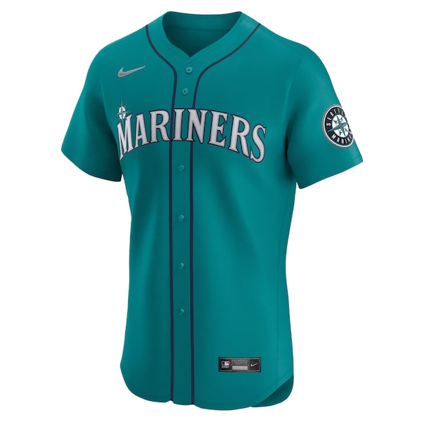Men's Seattle Mariners Julio Rodr¨ªguez Nike Alternate Elite Jersey - Teal/White/Cream - Image 3