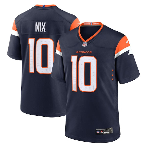 Bo Nix Denver Broncos Nike Alternate Game Jersey - Navy