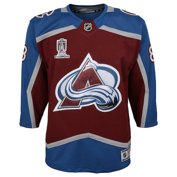 Cale Makar Colorado Avalanche Youth Home 2022 Stanley Cup Champions Premier Player Jersey - Burgundy - Image 2