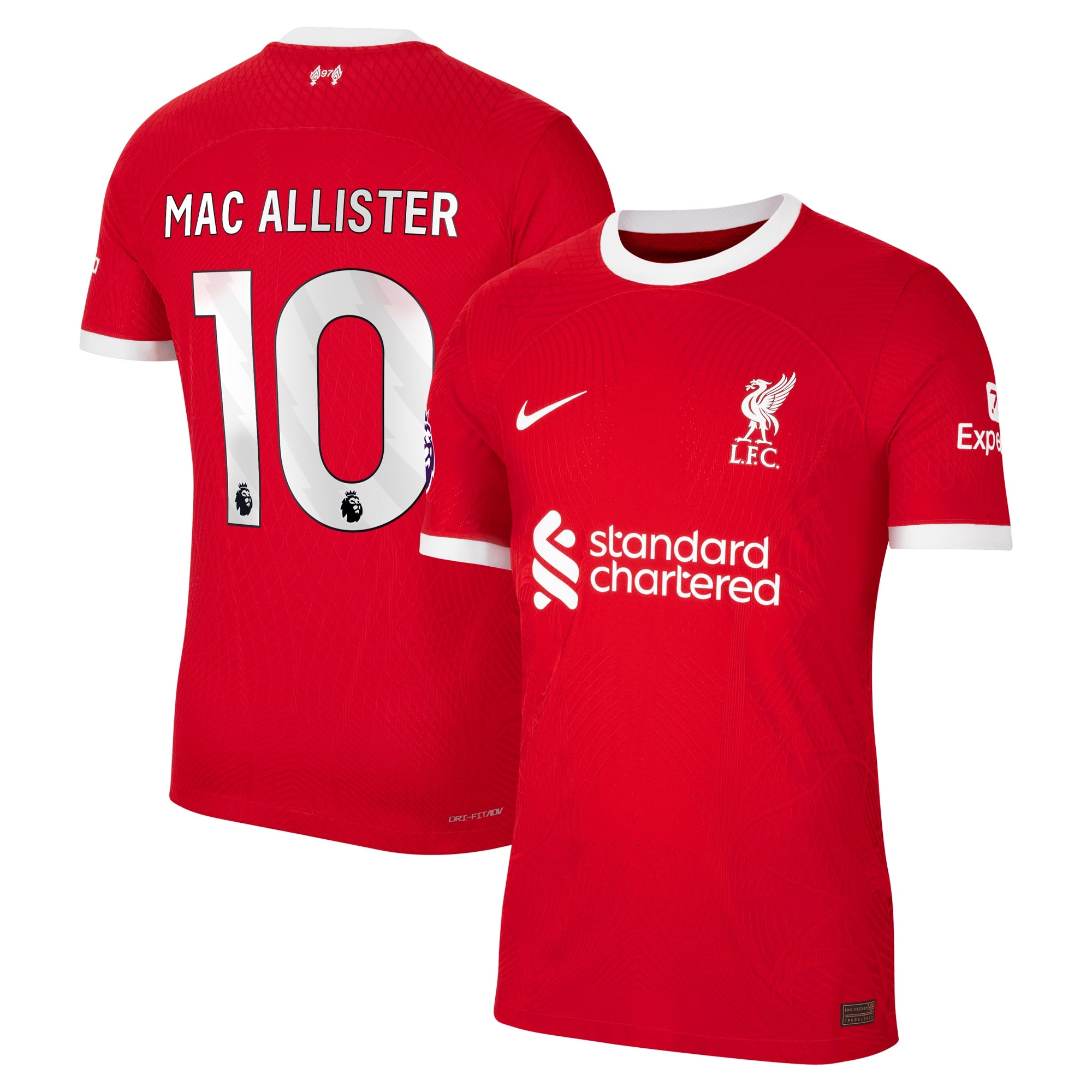 Alexis Mac Allister Liverpool Nike 2023/24 Away Authentic Player Jersey - White/Red - Image 5