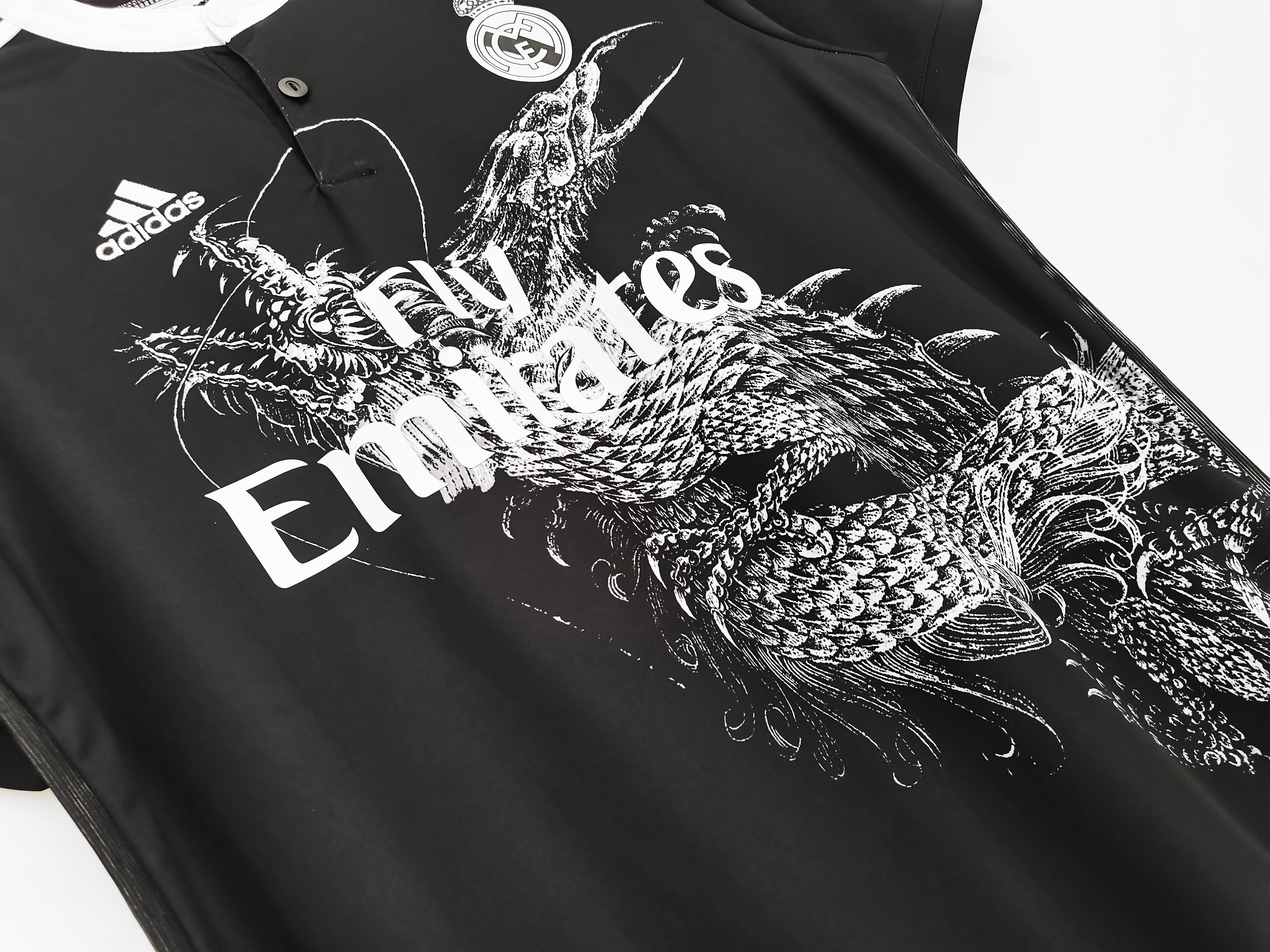 Cristiano Ronald Los Merengues 2014-15 Second Away Vintage Jersey - Black Dragon - Image 4