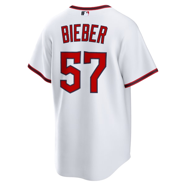 Shane Bieber Cleveland Guardians Nike Home Replica Jersey - White - Image 3