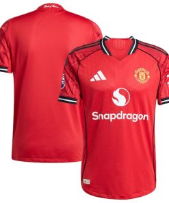 Alternative view of Manchester United adidas Home 2025/26 Authentic Player Jersey - Red/Black/White