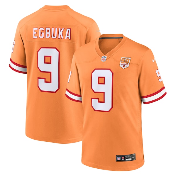 Emeka Egbuka Tampa Bay Buccaneers Nike 50th Season Game Jersey - Creamsicle/White/Red