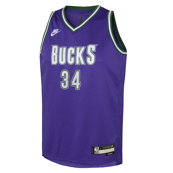 Giannis Antetokounmpo Milwaukee Bucks Nike Youth 2022/23 Swingman Jersey Purple - Classic Edition - Image 2