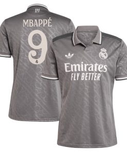 Kylian Mbapp¨¦ Los Merengues adidas Originals 2024/25 Third Replica Player Jersey - Charcoal