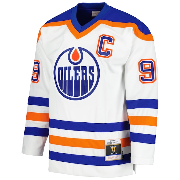 Wayne Gretzky Edmonton Oilers 1986/87 Blue Line Player Jersey - White - Image 5