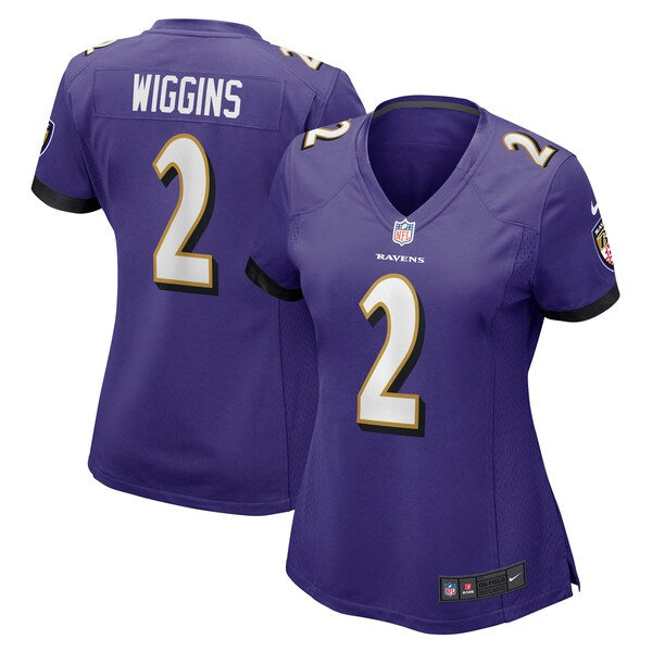 Nate Wiggins Baltimore Ravens Nike Women's Game Jersey - Purple - Image 4
