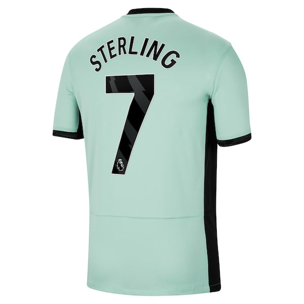 Raheem Sterling Chelsea Nike 2023/24 Third Stadium Replica Player Jersey - Mint/Blue/Navy - Image 4