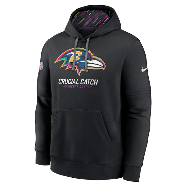 Baltimore Ravens Nike 2024 NFL Crucial Catch Club Pullover Hoodie - Black - Image 2