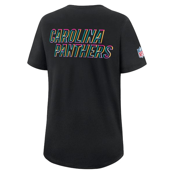 Carolina Panthers Nike Women's 2025 NFL Crucial Catch Tri-Blend Dri-FIT T-Shirt - Black - Image 3