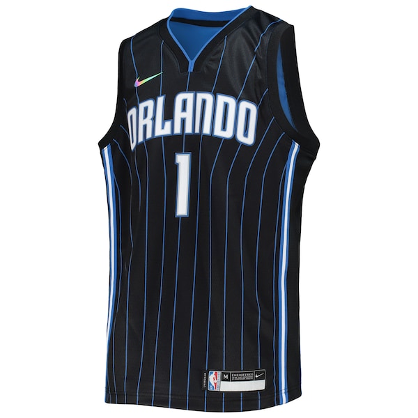 Jonathan Isaac Orlando Magic Nike Youth 2021/22 Diamond Swingman Jersey - Icon Edition - Black - Image 2