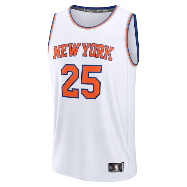 Mikal Bridges New York Knicks Fast Break Replica Player Jersey - Association Edition - White - Image 2