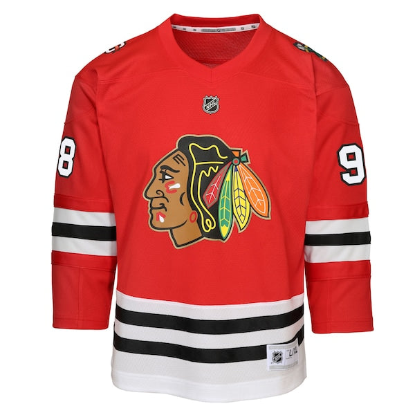 Connor Bedard Chicago Blackhawks Youth Home Centennial Premier Jersey - Red - Image 2