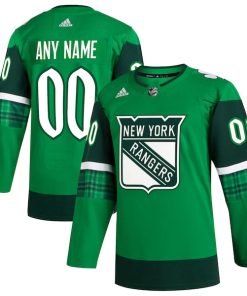 New York Rangers adidas St. Patrick's Day Authentic Custom Jersey - Kelly Green