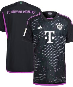 Bayern Munich adidas 2023/24 Away Authentic Patch Jersey - Black