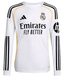 Alternative view of Jude Bellingham Los Merengues adidas Youth 2025/26 Home Replica Long Sleeve Jersey - White