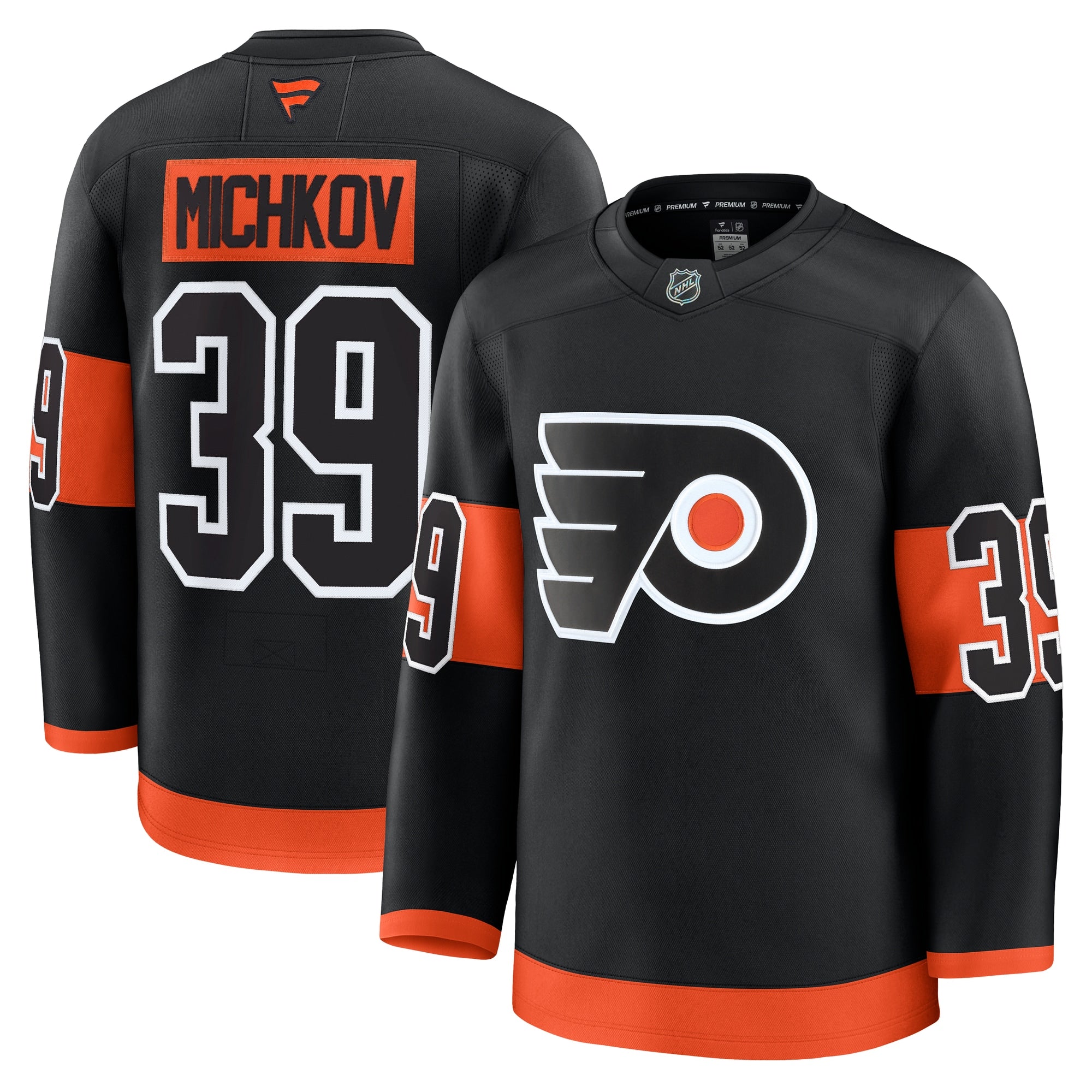 Matvei Michkov Philadelphia Flyers Home Premium Jersey - Orange/Black - Image 9
