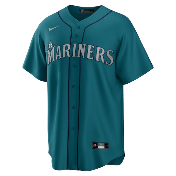 Julio Rodriguez Seattle Mariners Nike Official Replica Player Jersey - Aqua/Navy/White - Image 3