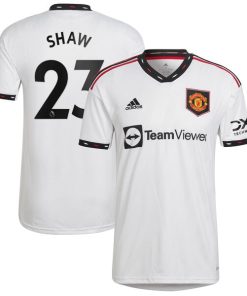 Luke Shaw Manchester United adidas 2022/23 Away Replica Player Jersey - White