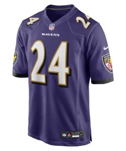 Alternative view of Malaki Starks Baltimore Ravens Nike 2025 NFL Draft First Round Pick No. 27 Game Jersey - Purple