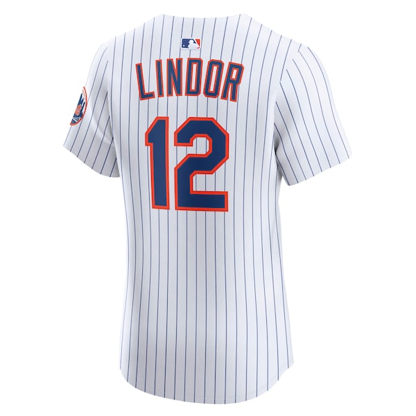 Francisco Lindor New York Mets Nike Home Elite Player Jersey - White - Image 3