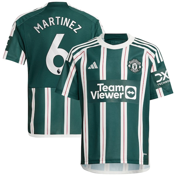 Lisandro Mart¨ªnez Manchester United adidas Youth 2023/24 Away Replica Player Jersey - Green/White