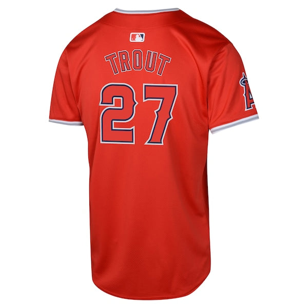 Mike Trout Los Angeles Angels Nike Youth Alternate Limited Player Jersey - Red - Image 3