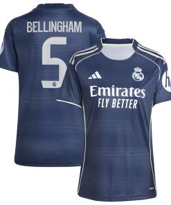 Jude Bellingham Los Merengues adidas Women's 2025/26 Away Replica Player Jersey - Blue/White