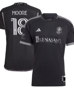 Shaq Moore Nashville SC adidas 2024 Man In Black Kit Authentic Player Jersey - Black
