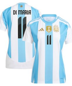 Angel Di Maria Argentina National Team adidas Women's 2024 Home Replica Jersey - White