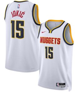 Alternative view of Nikola Jokic Denver Nuggets Nike Unisex Swingman Jersey - Association Edition - White/Navy