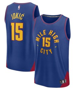 Nikola Jokic Denver Nuggets  Fast Break Replica Player Jersey - Statement Edition - Blue