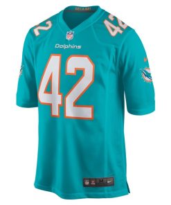 Alternative view of Clayton Fejedelem Miami Dolphins Nike Game Jersey - Aqua