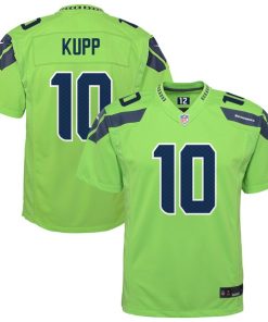 Alternative view of Cooper Kupp Seattle Seahawks Nike Youth Alternate Game Jersey - Neon Green/College Navy