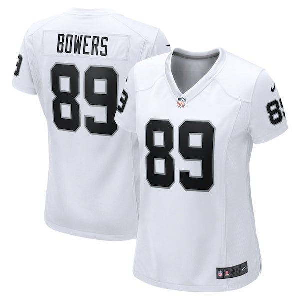 Brock Bowers Las Vegas Raiders Nike Women's Game Jersey - White/Black - Image 5