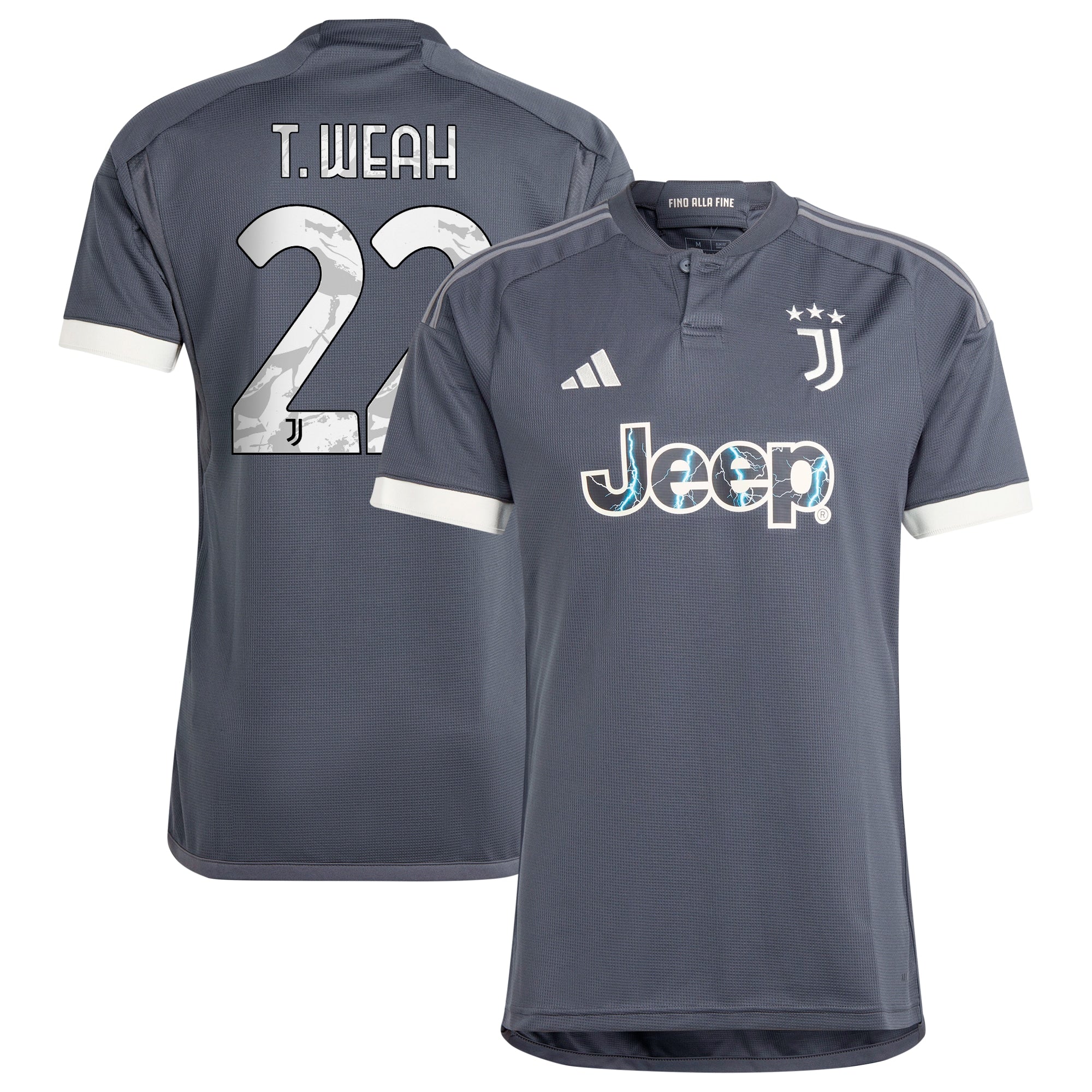 Timothy Weah Juventus adidas 2023/24 Away Replica Jersey - White/Black/Gray - Image 9