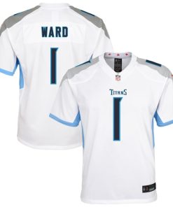 Cameron Ward Tennessee Titans Nike Youth White Game Jersey - White/Light Blue